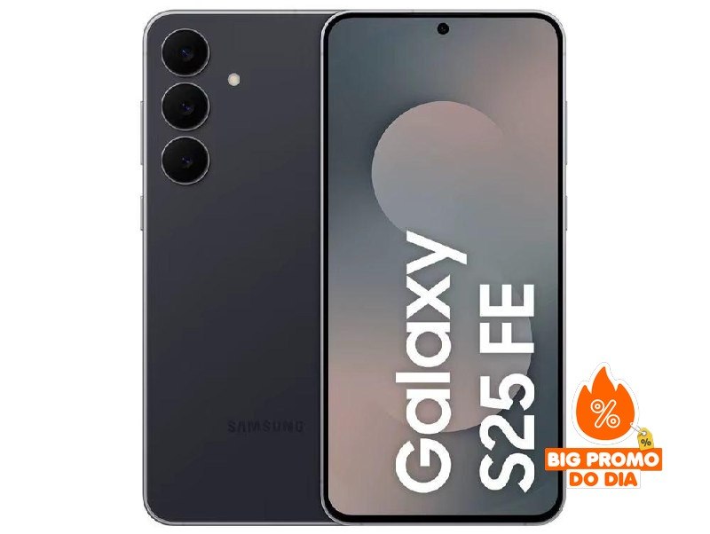 Smartphone Samsung Galaxy S25 FE 128GB 5G 8GB RAM JetBlack 6,7" – Câmera Tripla + Selfie 12MP