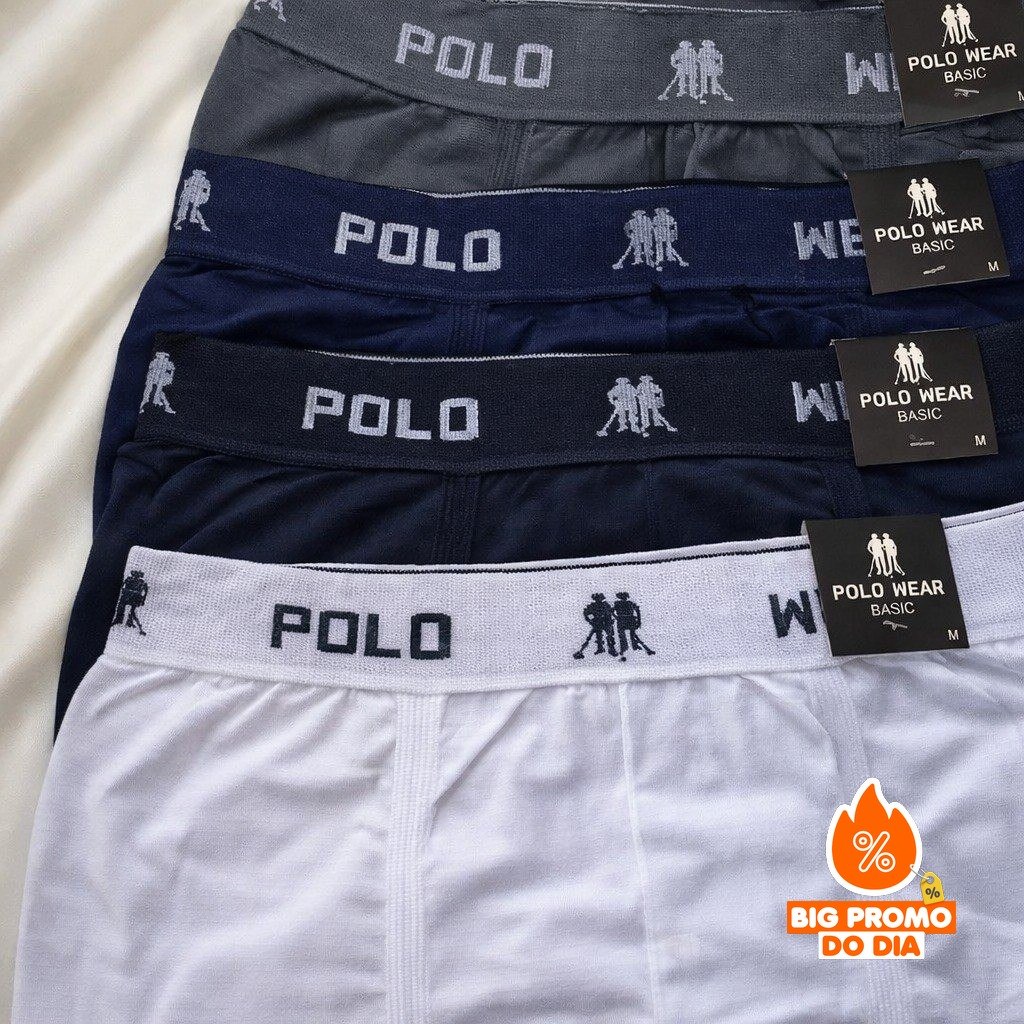 🩲 Kit 12 Cuecas Boxer Masculinas Polo Wear Sortido