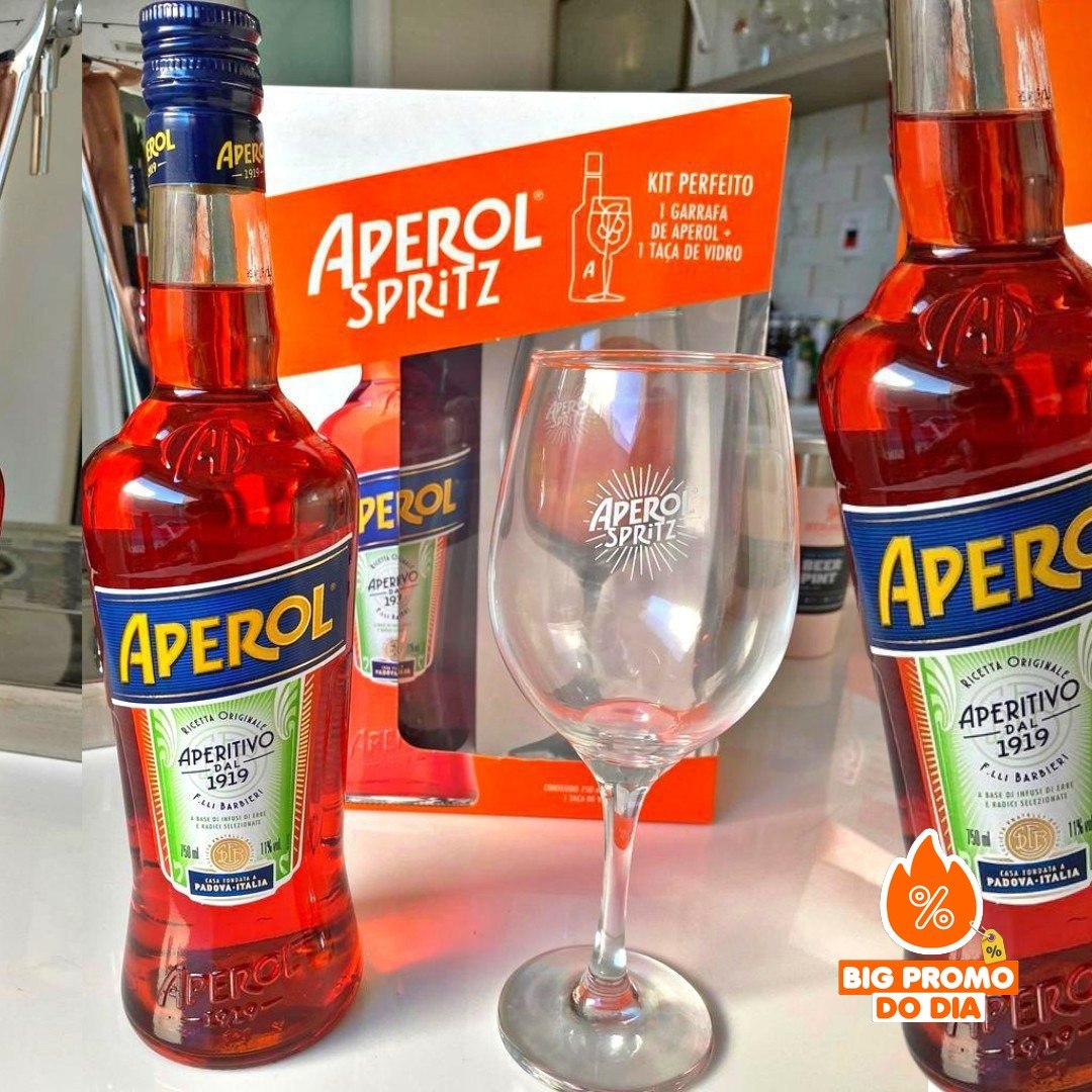 Aperitivo Aperol 750 ml + Taça