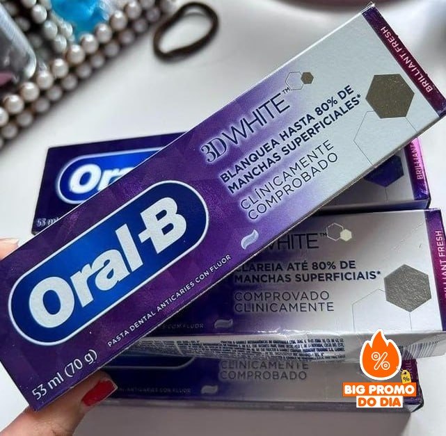 6 Unid. Oral-B Pasta de Dente 3D White Brilliant Fresh