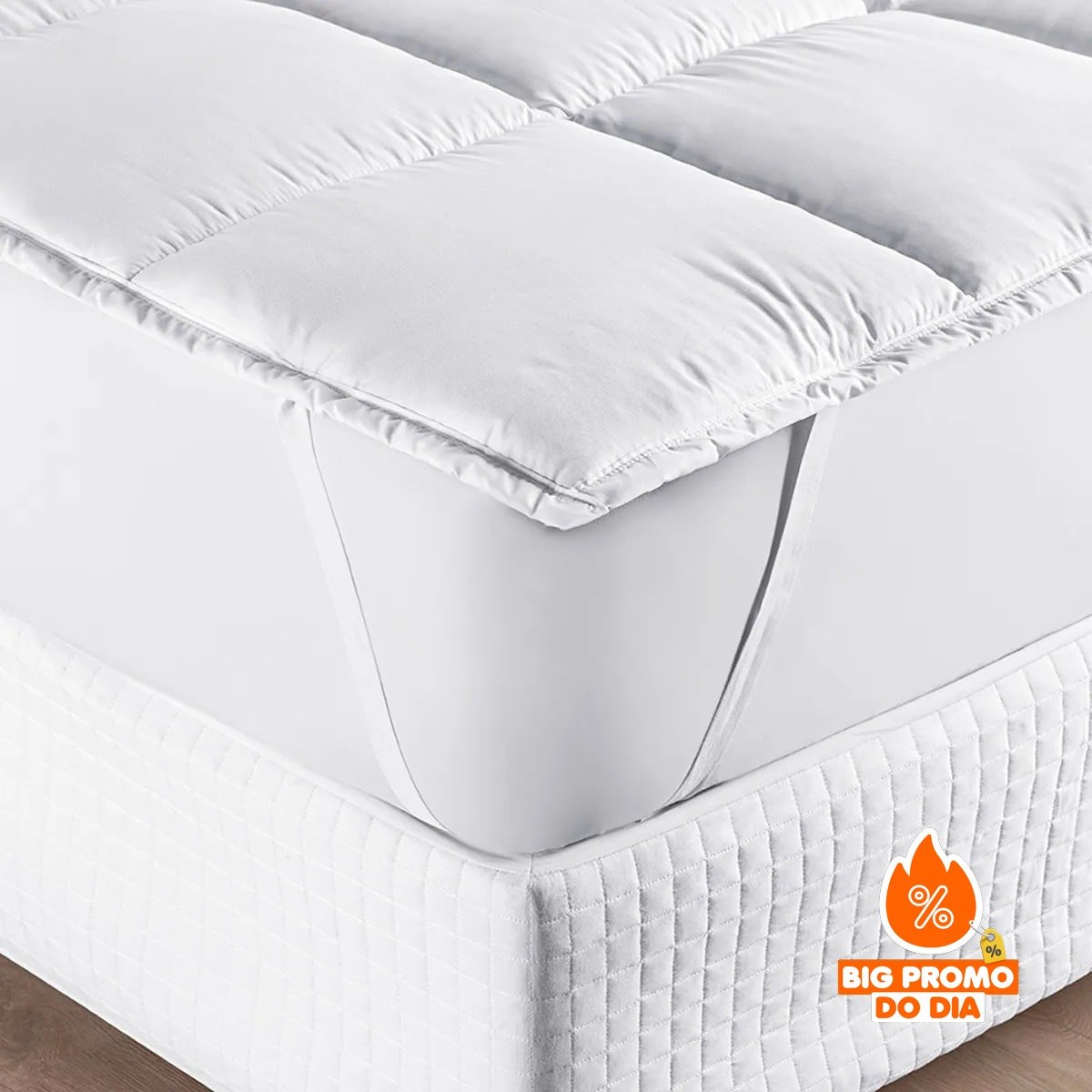 Pillow Top Protetor Colchão Cama Casal 400 Fios