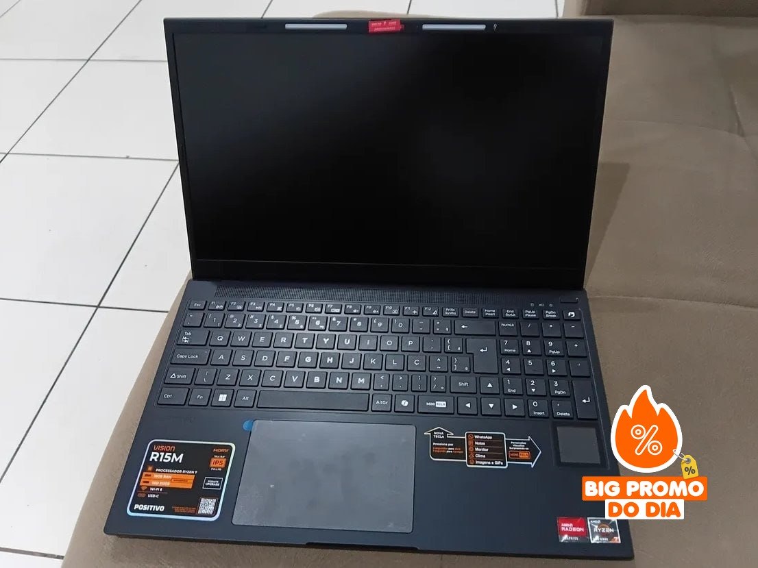 Notebook Vision R15M Ryzen 7-5825U, Linux, 8GB RAM, 256GB SSD, Tela IPS