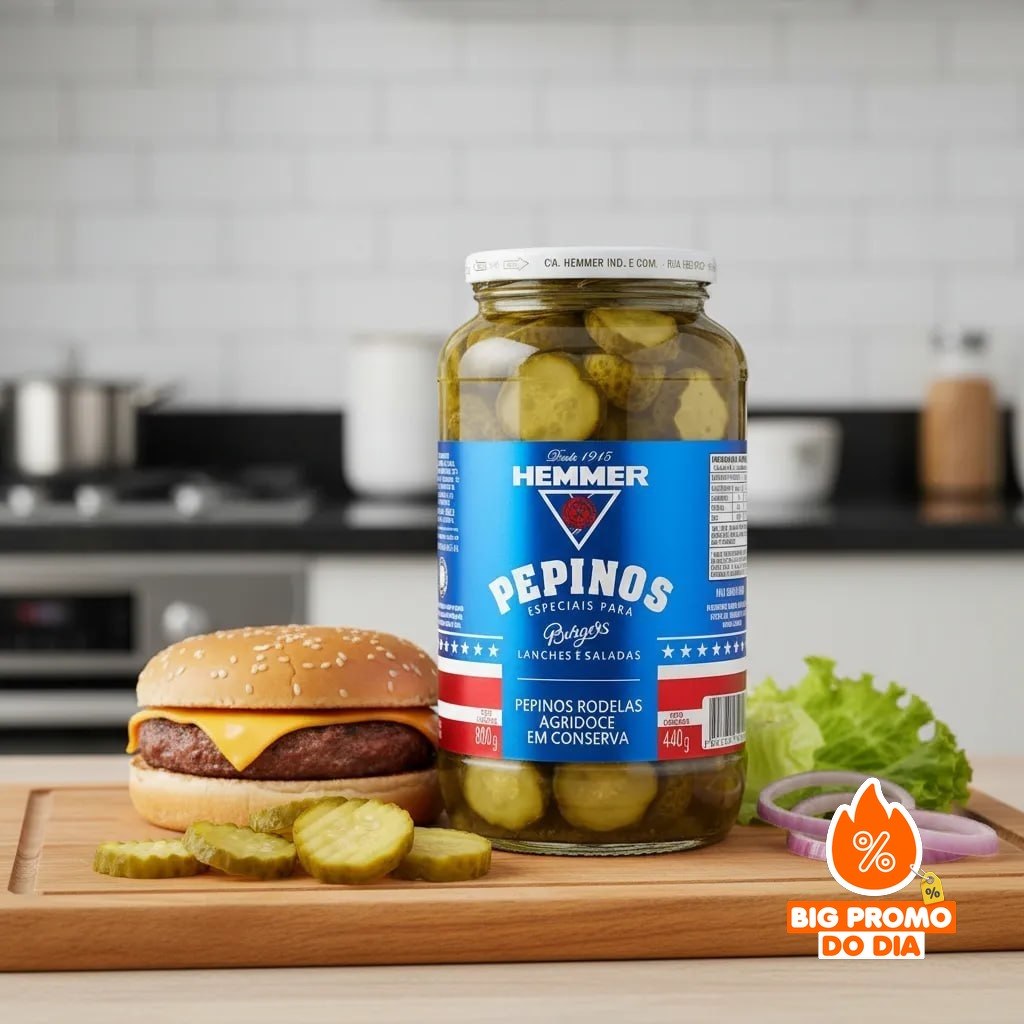 Pepinos em Conserva Agridoce Hemmer 440g