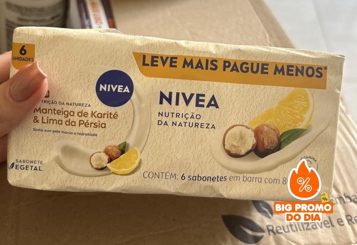 NIVEA Sabonete Vegetal Nutrição da Natureza Manteiga Karité & Lima da Pérsia 80g (6 un.)