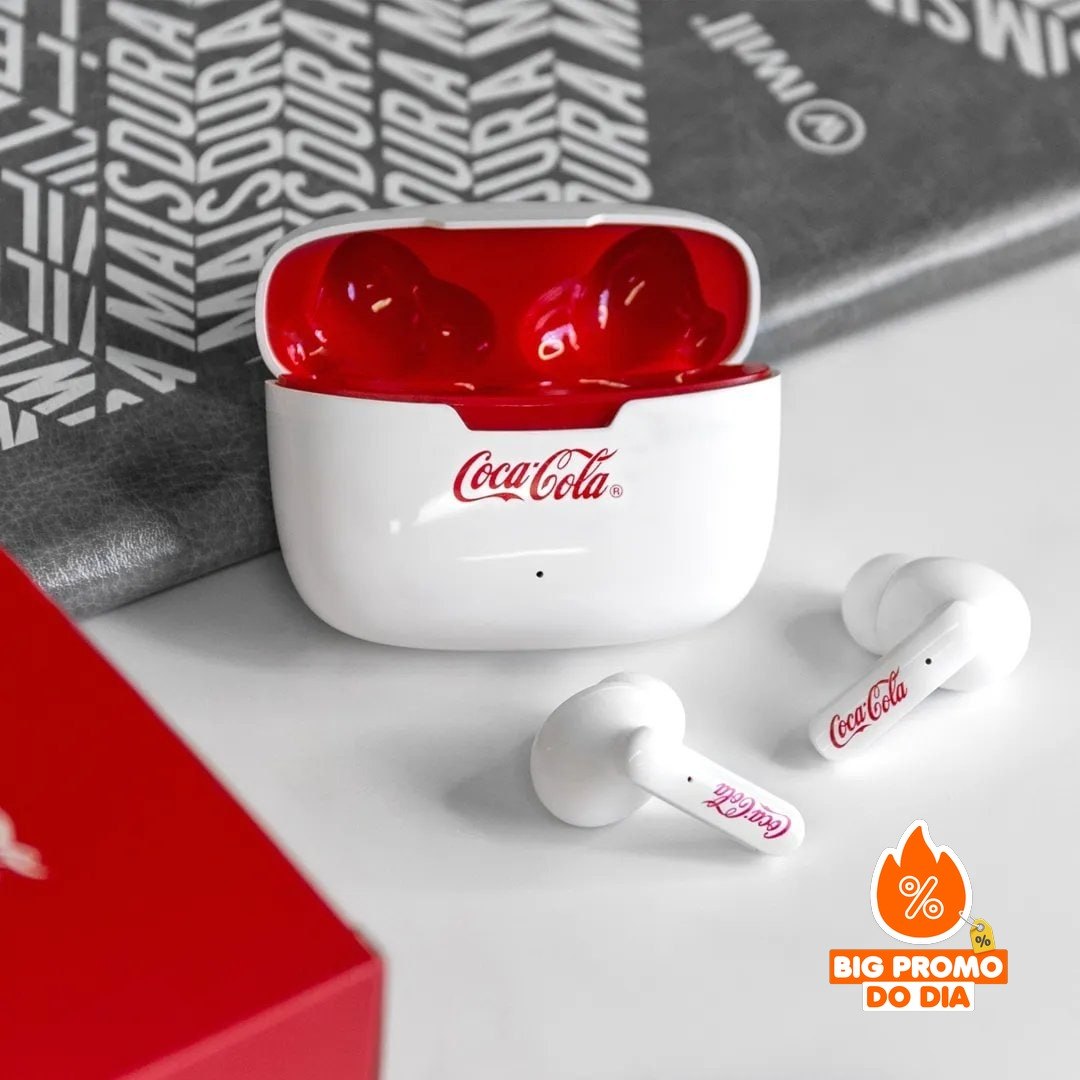 Fone de Ouvido TWS Bluetooth Flow Earbuds Coca-Cola (2 cores)