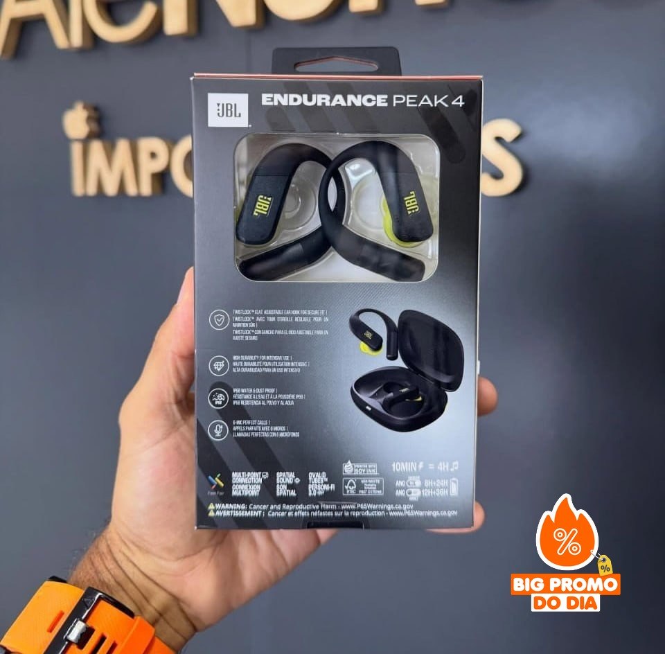 Fone de Ouvido JBL Bluetooth Sem Fio Endurance Peak 4