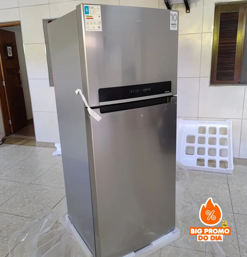 Geladeira Midea Inverter Frost Free Duplex Inox 473L