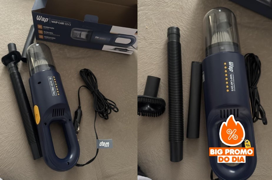 WAP Aspirador Automotivo Portátil 12V, 420ML SÓLIDO, FILTRO HEPA