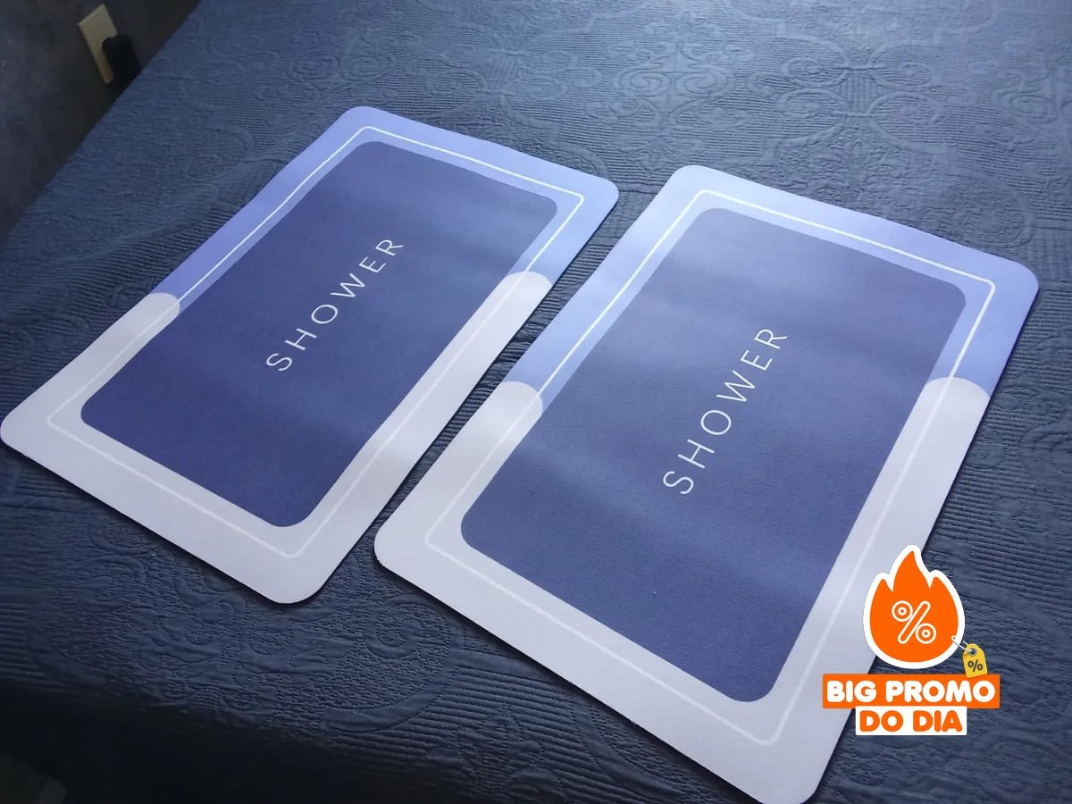 Kit 2 Tapete Ultra Absorvente Para Banheiro Premium 60x40cm - Opção de Cores