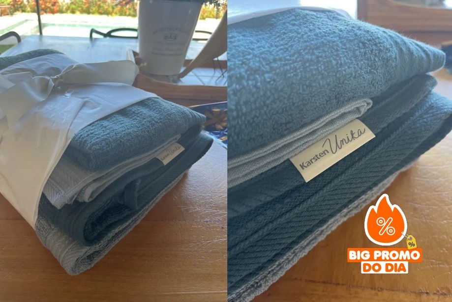 Jogo de Toalhas Banho 4 Peças 100 Algodão Softmax Imperial Karsten - Azul