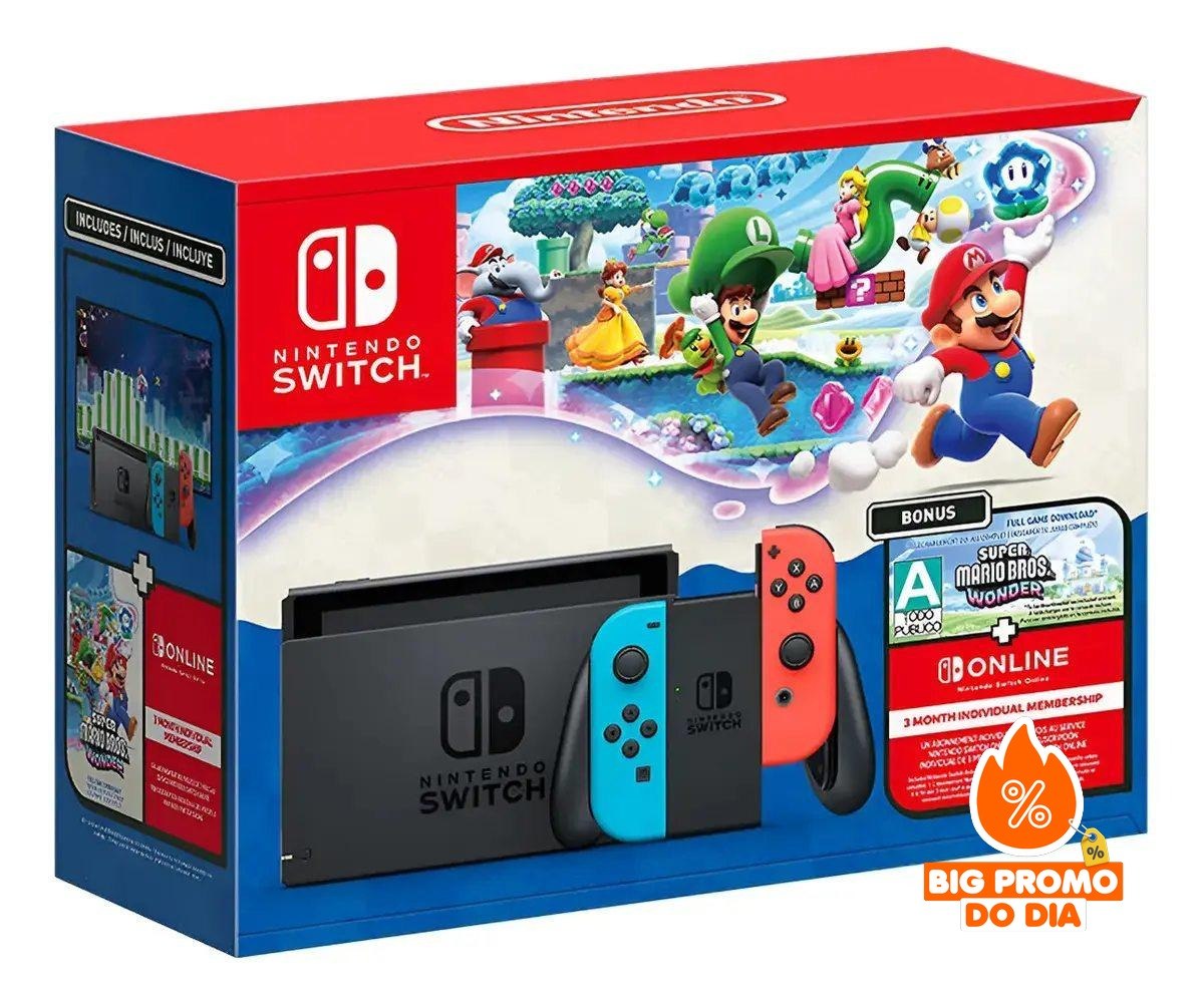 ‼️Bundle Nintendo Switch + Super Mario Bros. Wonder + 3 Meses De Assinatura Nintendo Switch Online