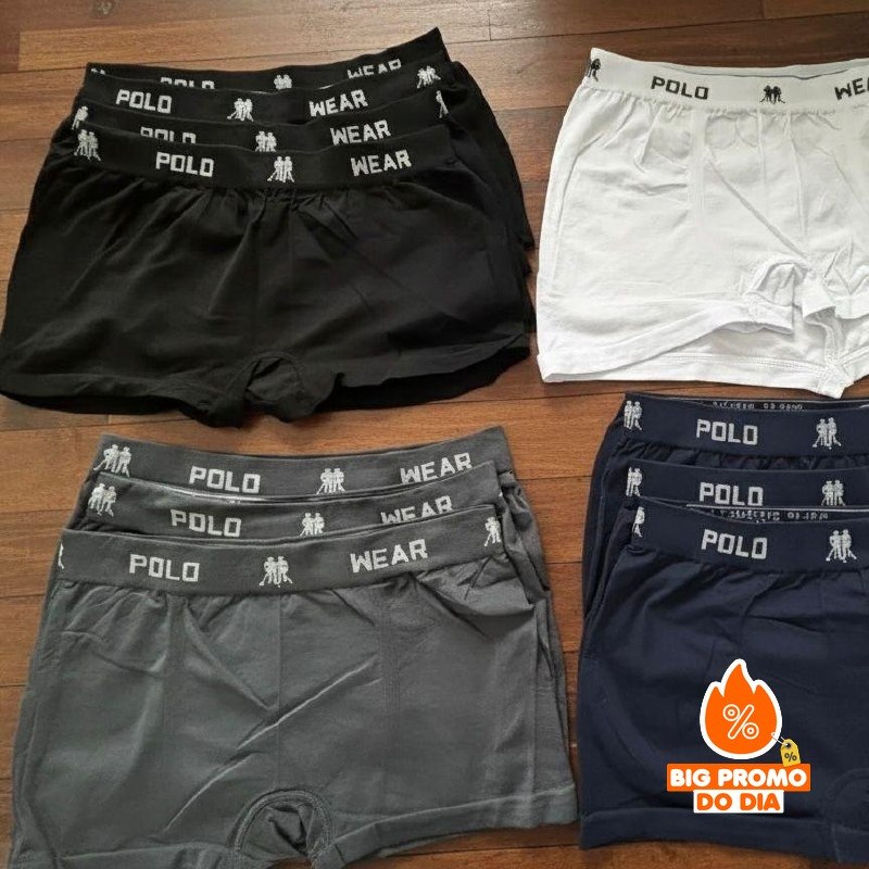 🩲 Kit 6 Cuecas Polo Wear Boxer