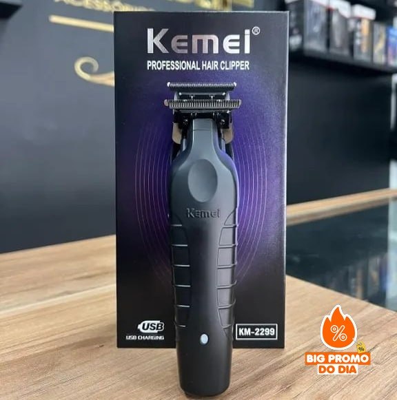 Máquina De Acabamento Corta Cabelo Profissional Kemei 2299