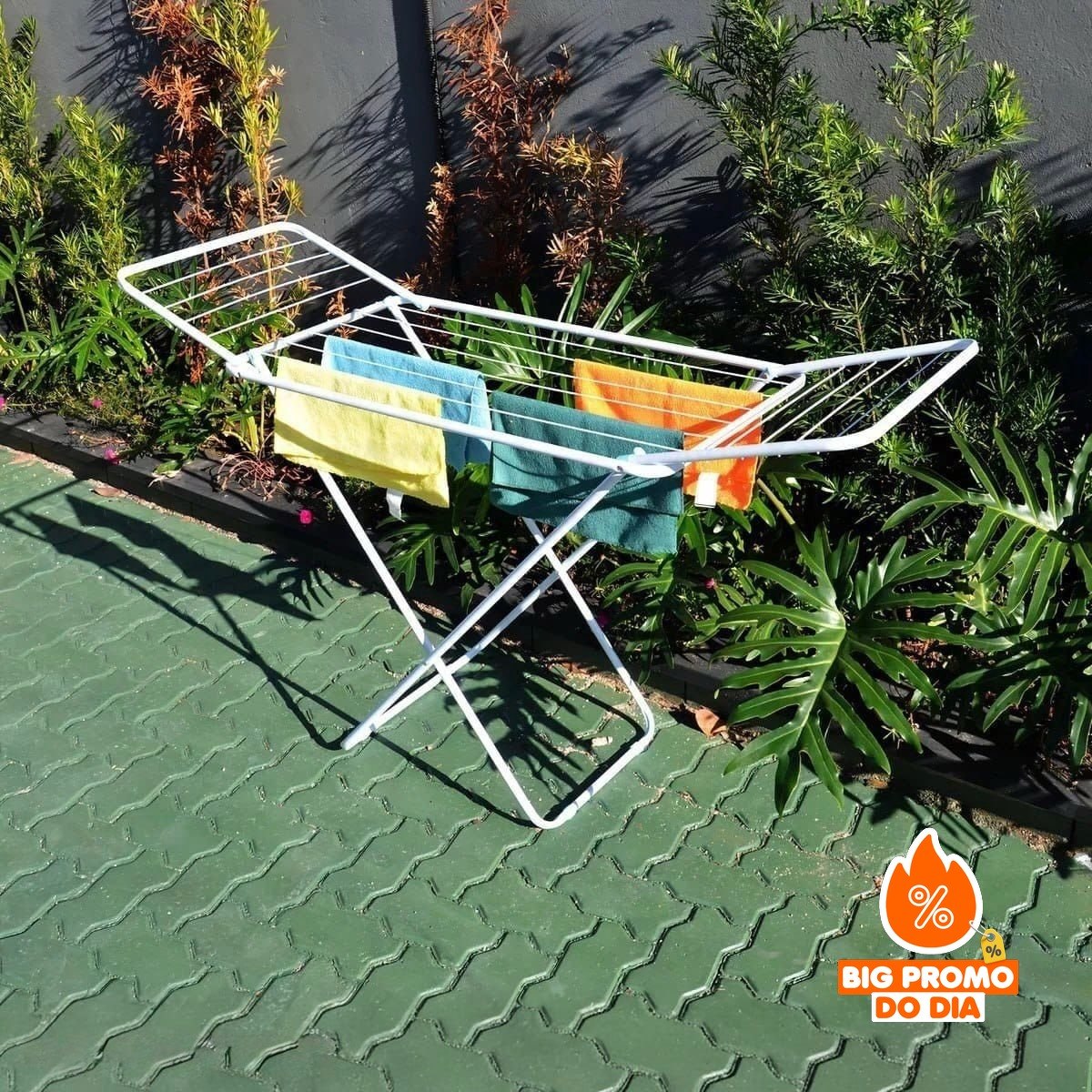 Varal de Chão Abas Slim Dobrável Retrátil