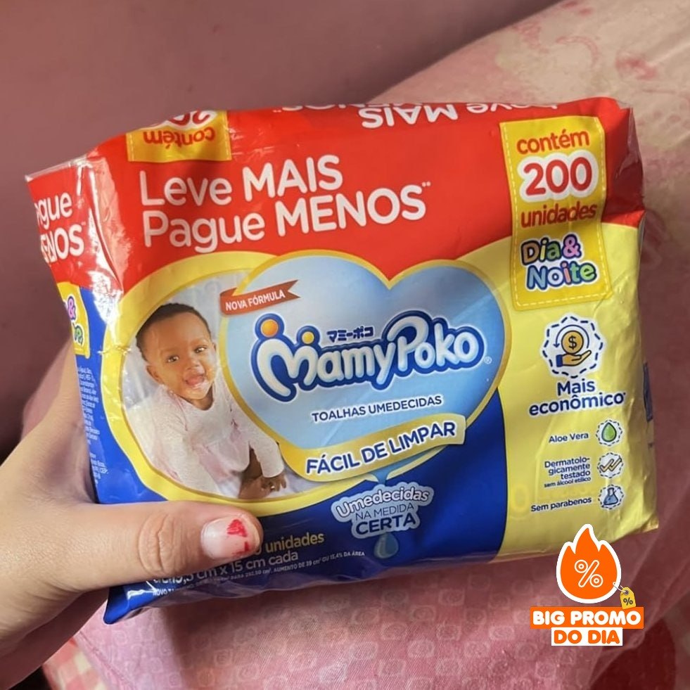 MamyPoko Lenços Umedecidos Dia&Noite 200 Unidades