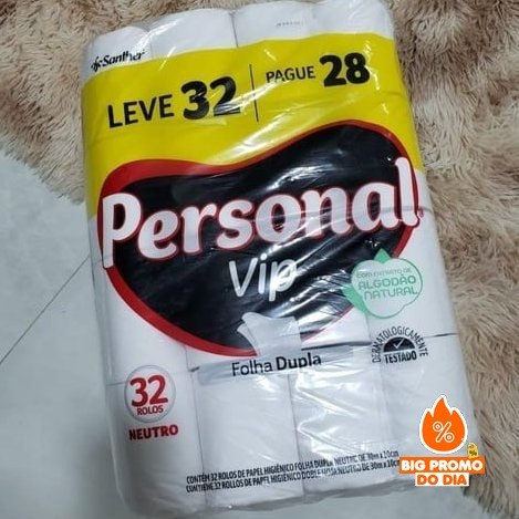 Papel Higiênico Personal Vip Folha Dupla 32 un