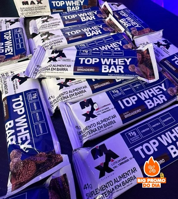 Barra Max Titanium Top Whey 41g Brigadeiro 12 un.