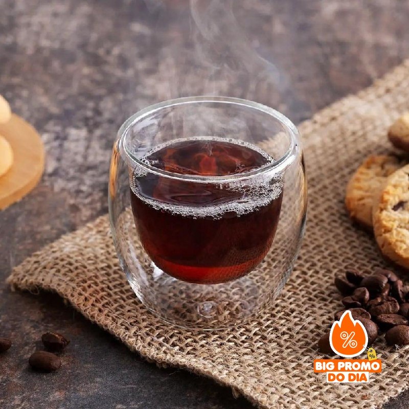 ️ 4 Unidades Jogo de Copos de Vidro de Café Parede Dupla 80ml Haus Concept Inspire