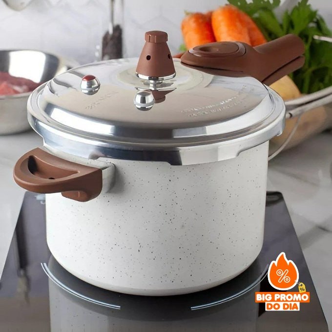 Brinox Pressure Panela de Pressão Revestimento Cerâmica Indução 4,2L Vanilla