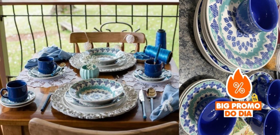 Aparelho De Jantar Oxford Cerâmica Lola 20 Peças - Cor Estampado