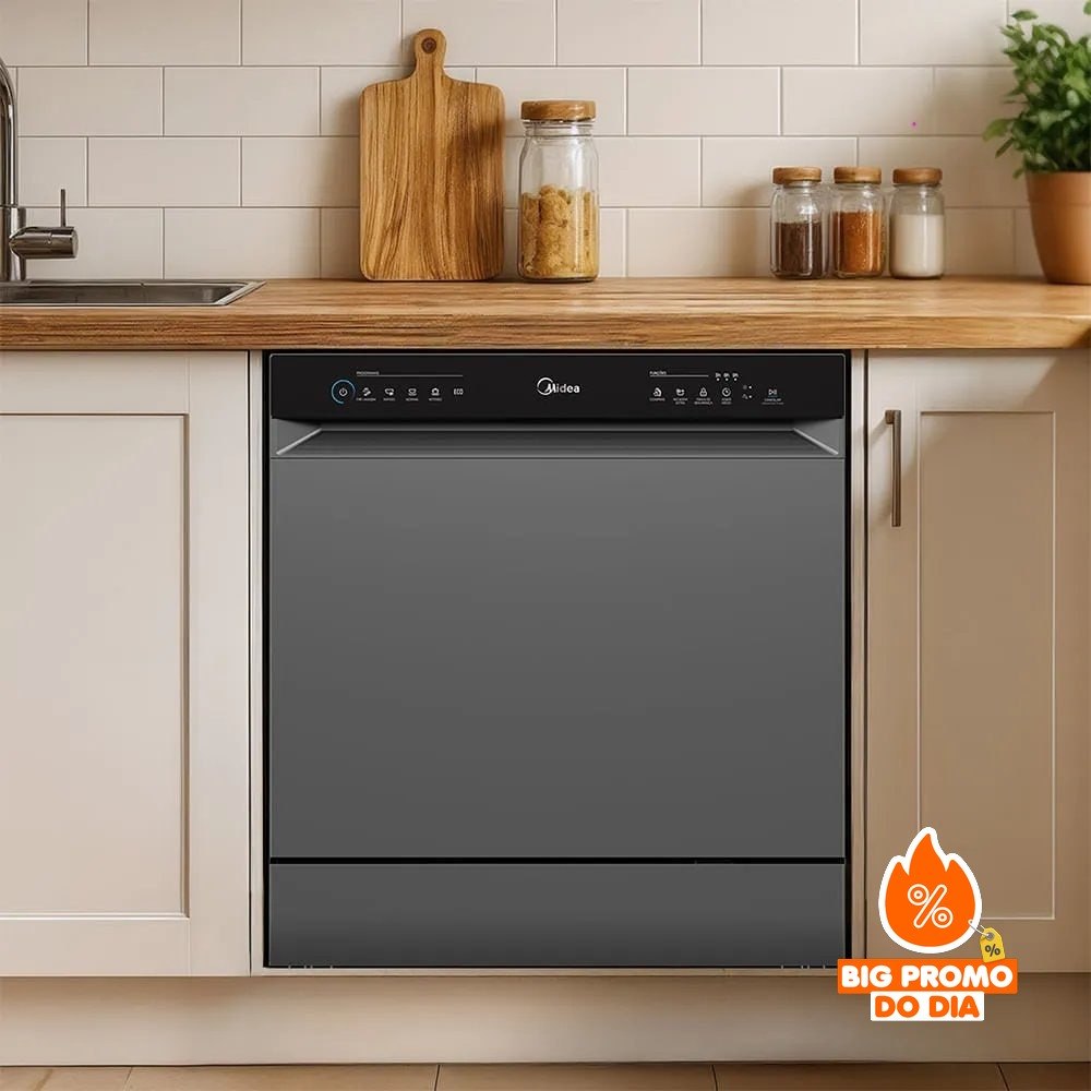 Lava Louças 8 Serviços Cinza Touch Plus Midea 127V