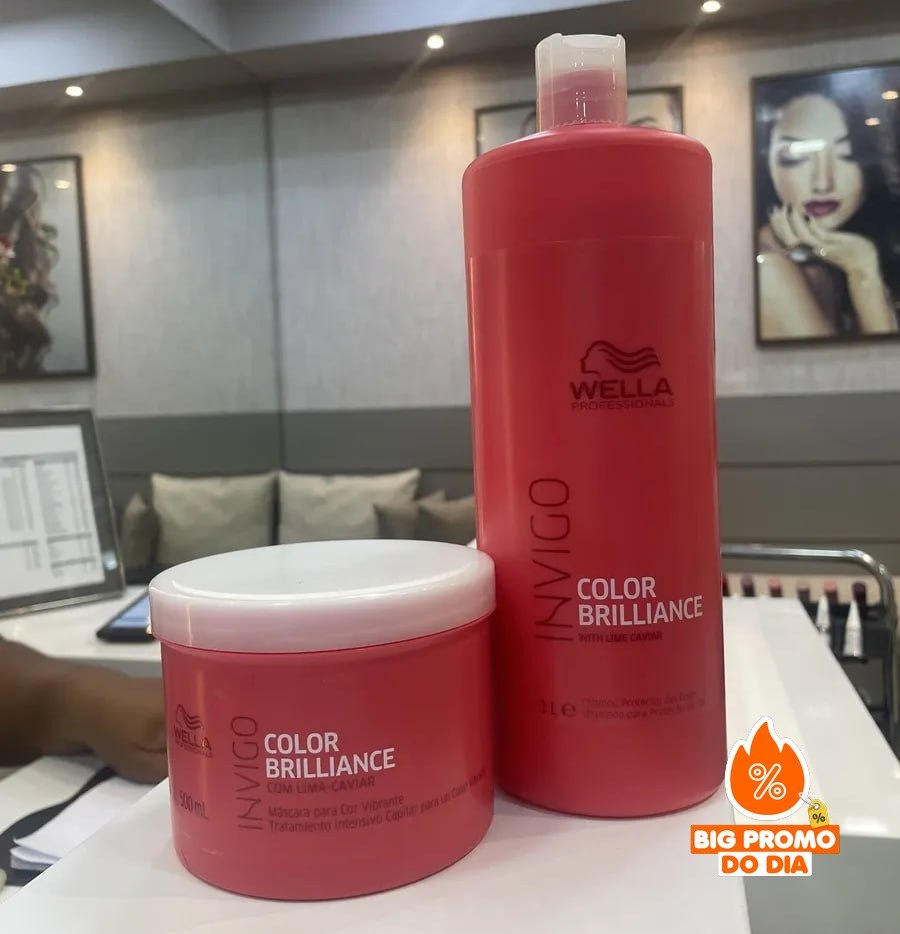 Kit Wella Invigo Color Brilliance Shampoo 1L + Máscara 500ml