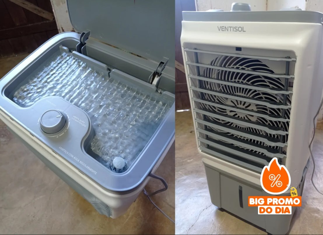 ️ Climatizador Ar Frio Portátil Evaporativo 16 Litros Umidificador Ventisol - 127V