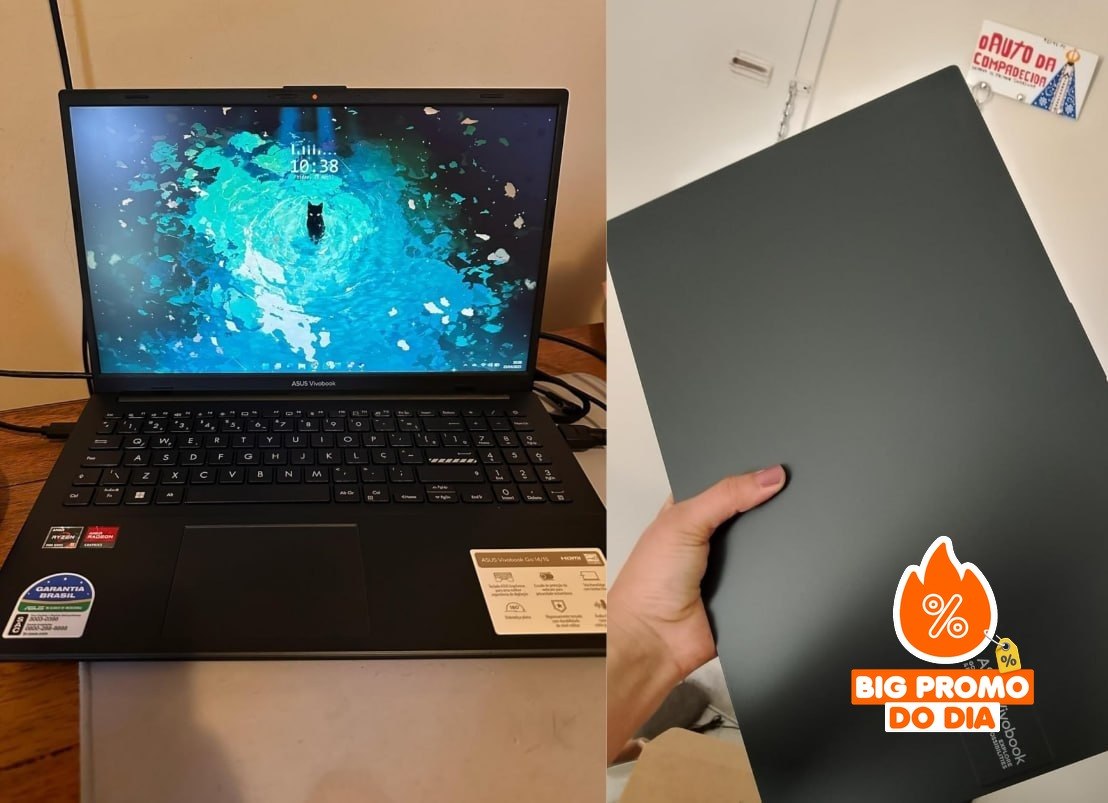 Notebook ASUS VivoBook Go 15, AMD RYZEN 5 7520U, 8GB, 512GB SSD, Linux KeepOS, Tela 15,6" FHD