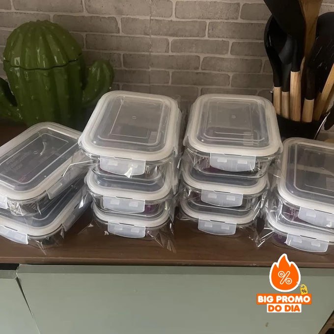 Kit 10 Potes Herméticos Vidro 640ml Starhouse