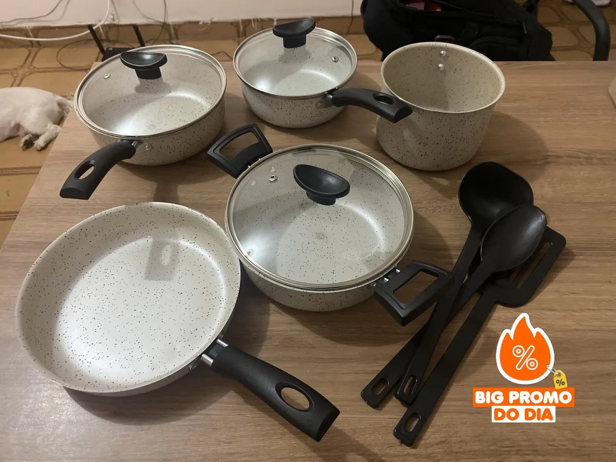 Jogo De Panelas 8 Peças Teflon Antiaderente - Cerâmica