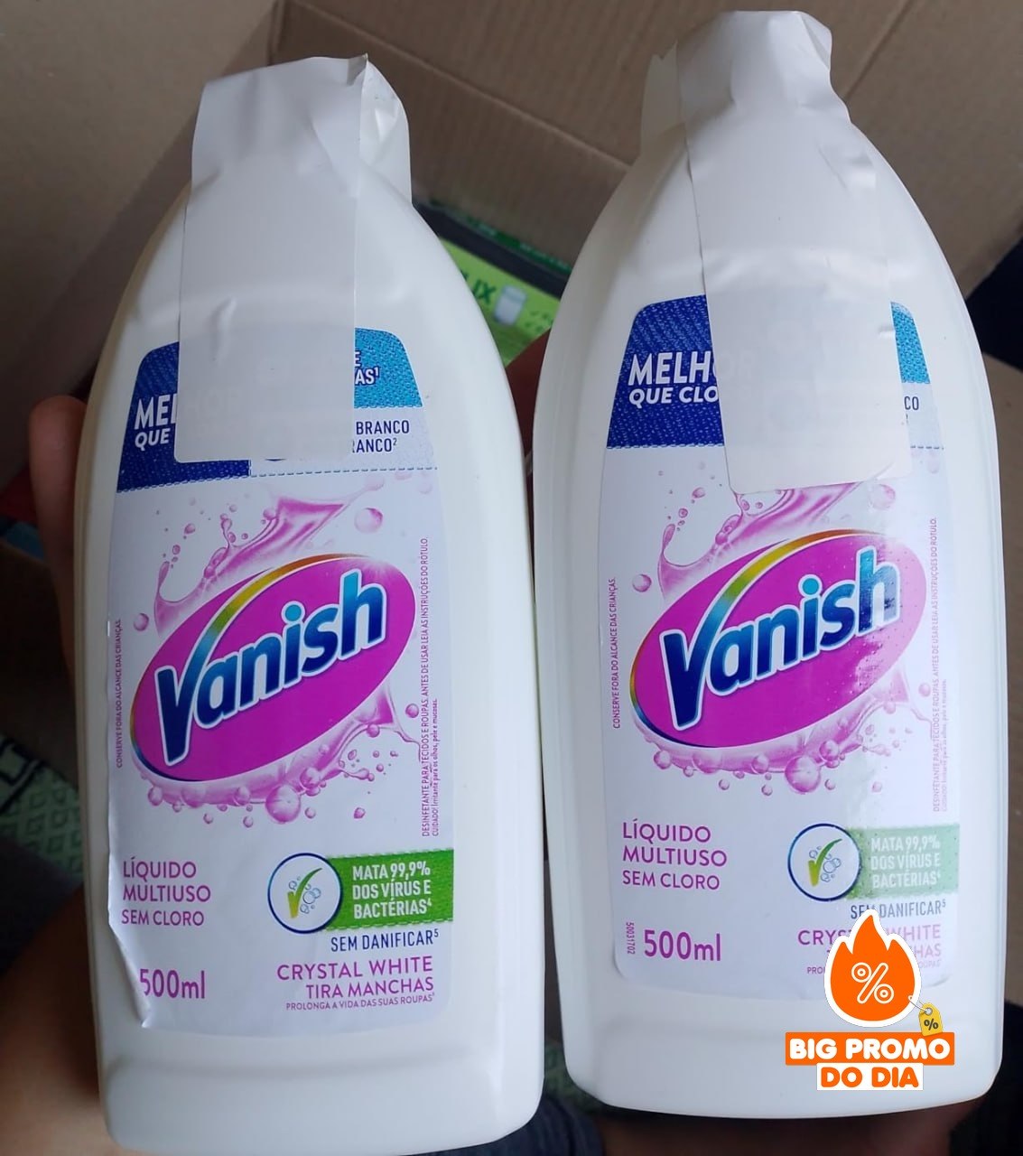 🫧 Tira Manchas Vanish Líquido Crystal White para roupas brancas 500ml