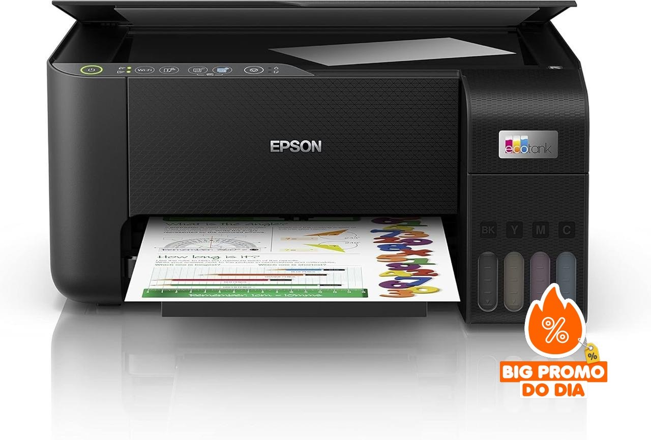 ️ Epson EcoTank L3250 – Multifuncional, Tanque de Tinta Colorida, Wi-Fi Direct, USB, Bivolt, Preto