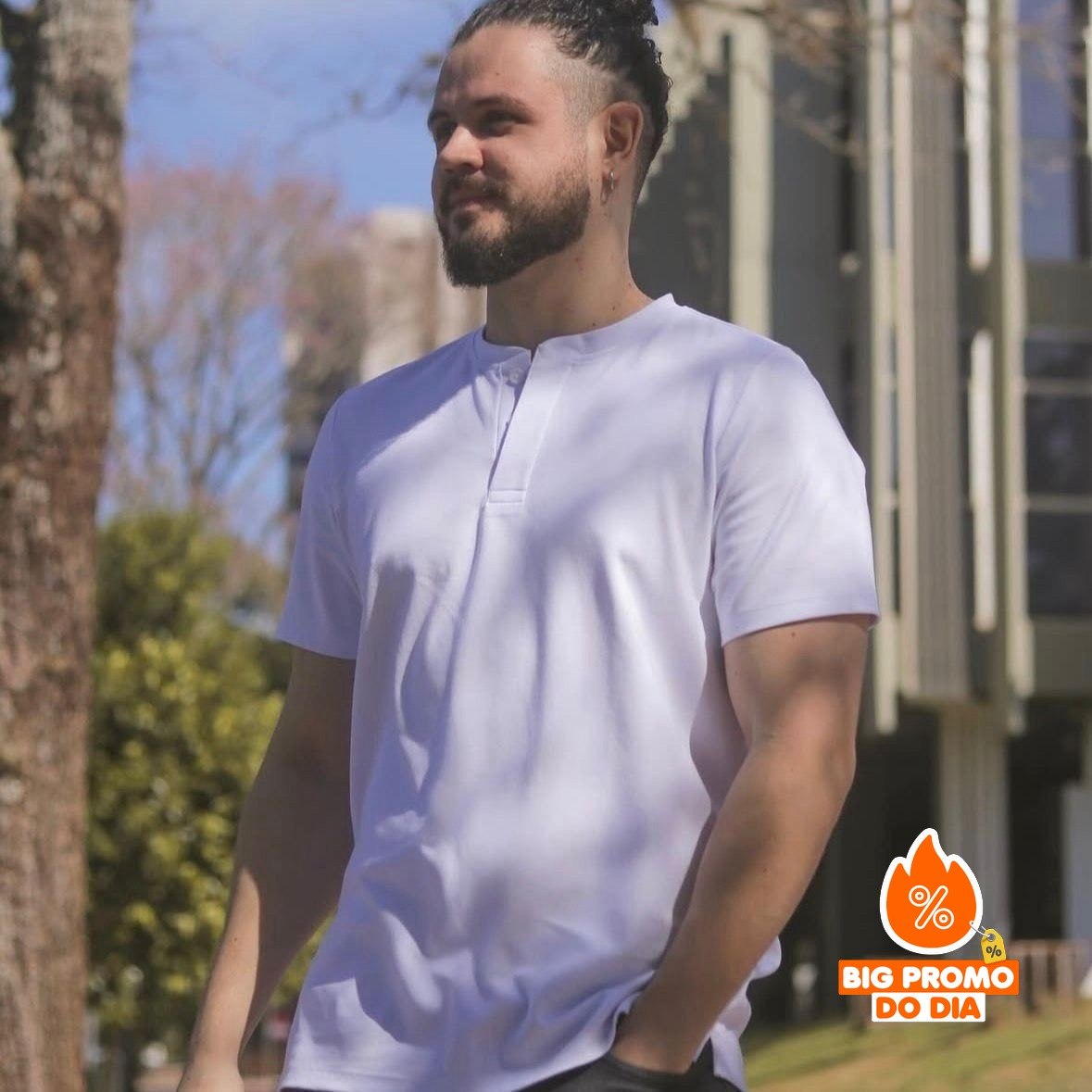 Camiseta Henley Core (4 cores)