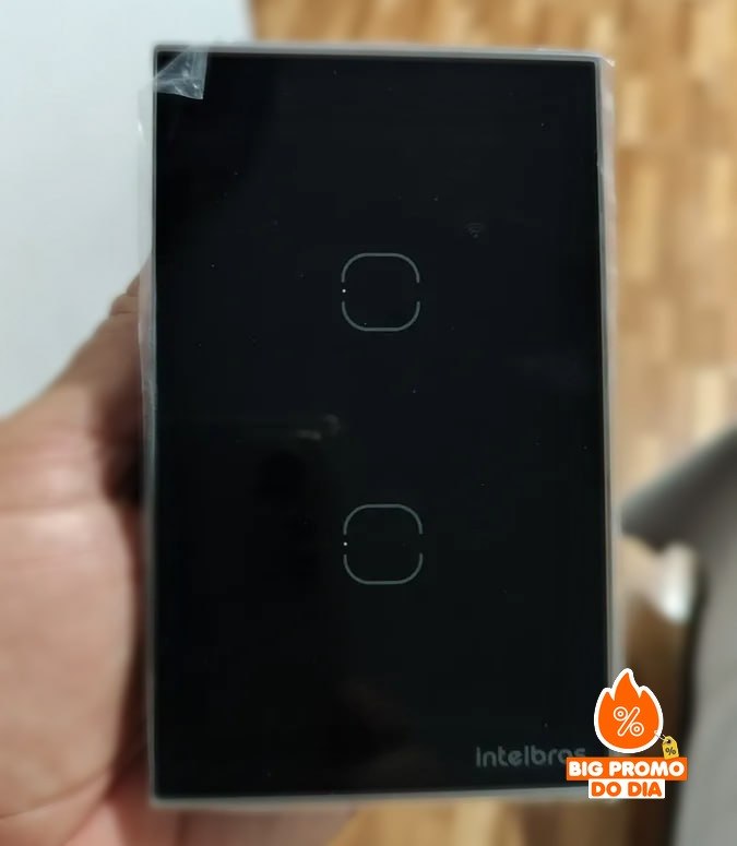 esse é o de 2 módulos, configure para acionar a iluminação via wifi ou comando de voz