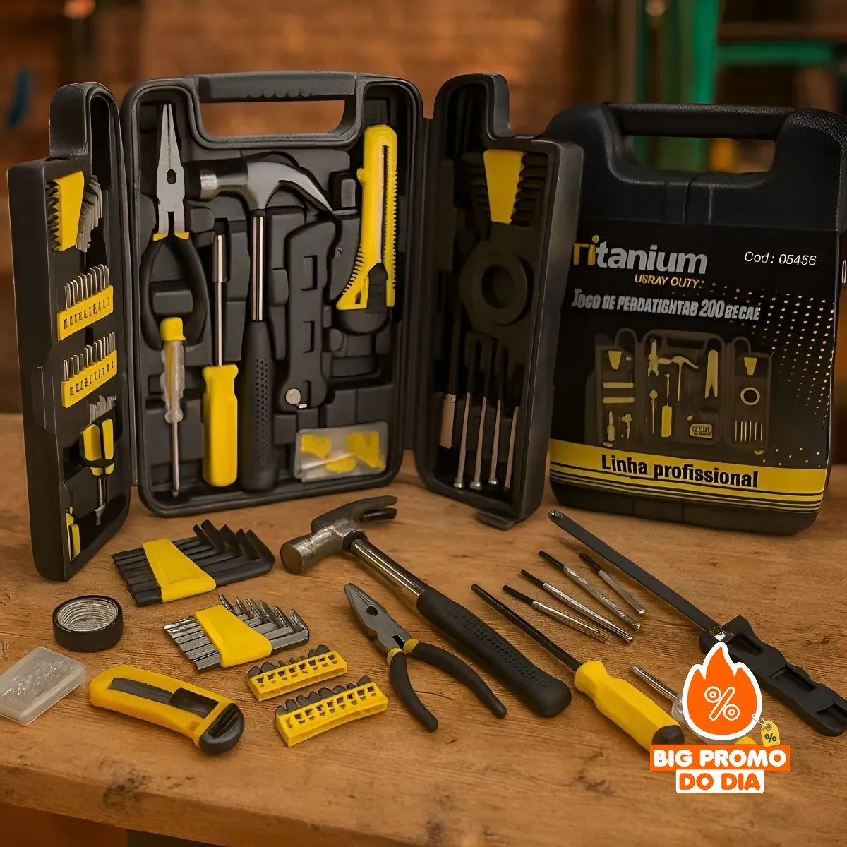 Kit Ferramentas 200 Peças c/ Maleta Titanium