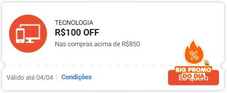 R$100 OFF em R$850