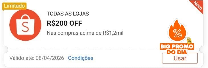 ️ R$ 200 OFF em R$ 1200