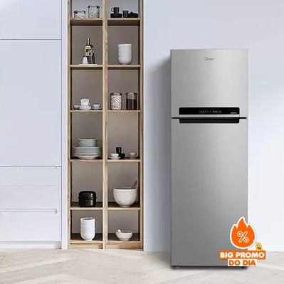 Geladeira Frost Free Duplex 394L Inverter Midea 110V
