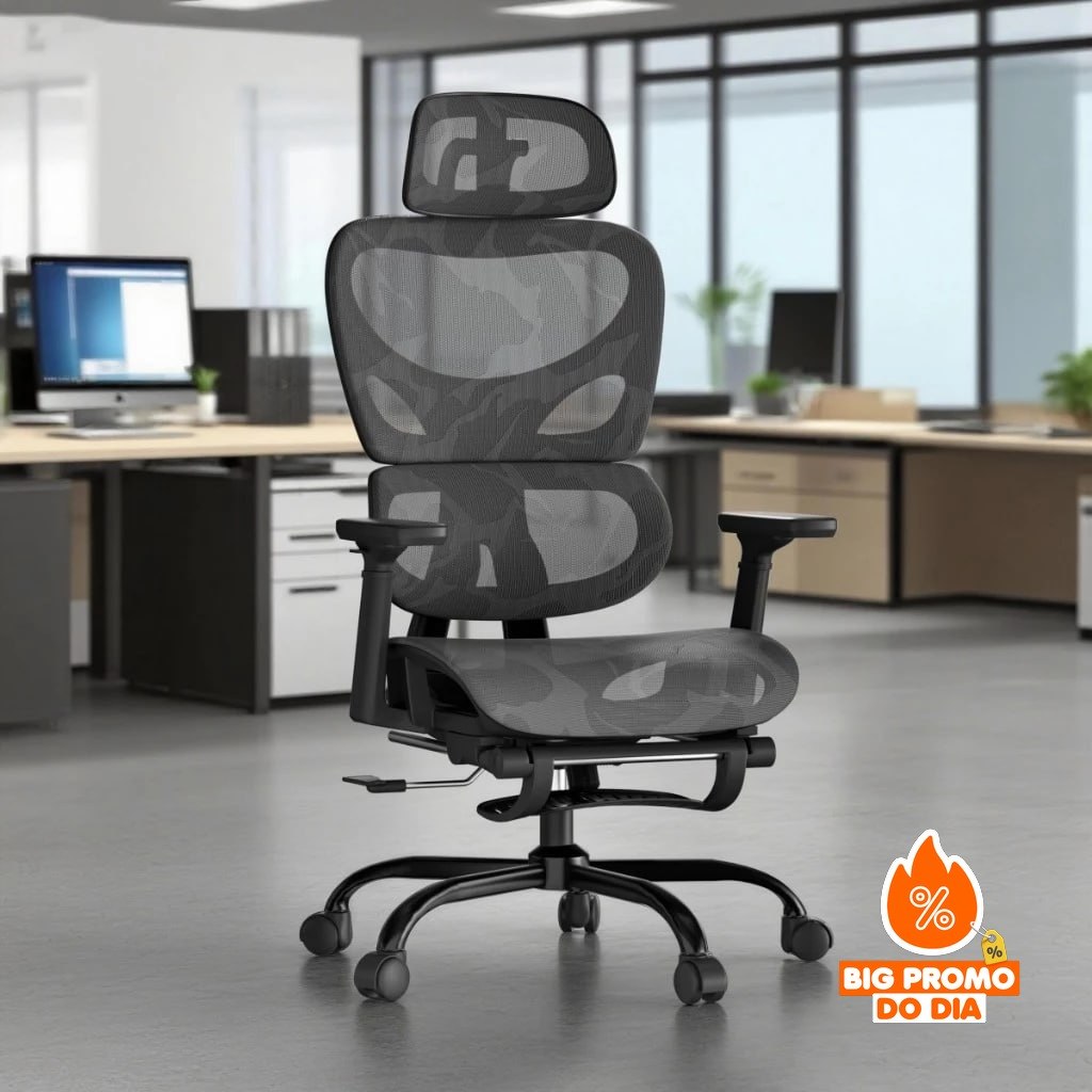 Cadeira De Escritório Ergonômica Com Apoio Lombar E De Pernas Assento Zero Gravity