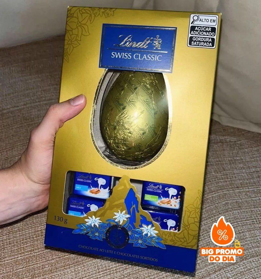 Ovo De Páscoa Lindt Swiss Classic Ao Leite 130g