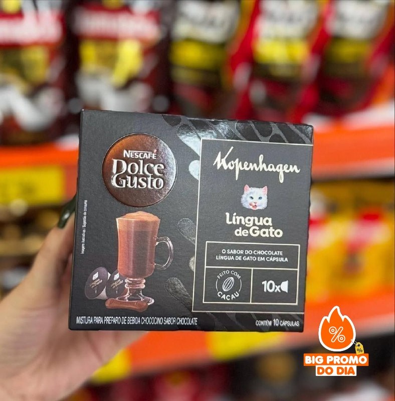 ️ Cápsulas Dolce Gusto  Achocolatado Kopenhagen Língua de Gato - 10 unidades