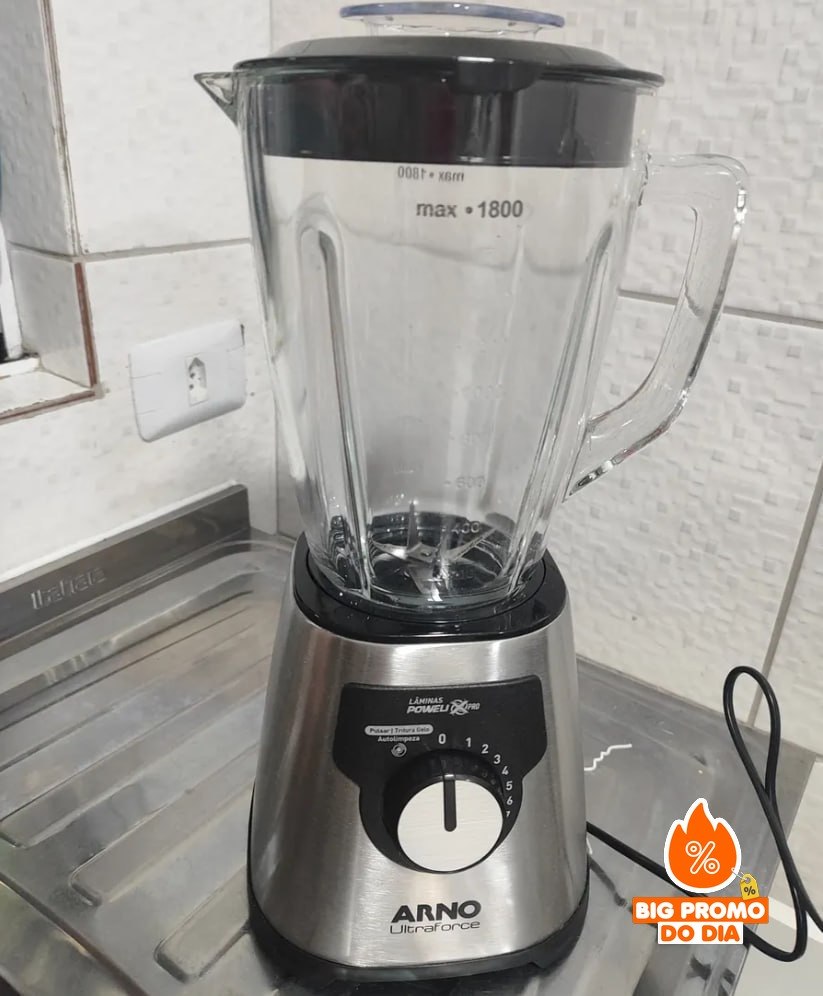 Liquidificador Arno Ultraforce Inox Jarra De Vidro 2,2L 1400W - 127v