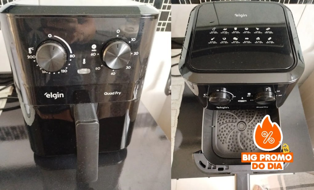 Fritadeira Elétrica Air Fryer Quad Fry Elgin 4,2 L, 1400w Preto - 127V