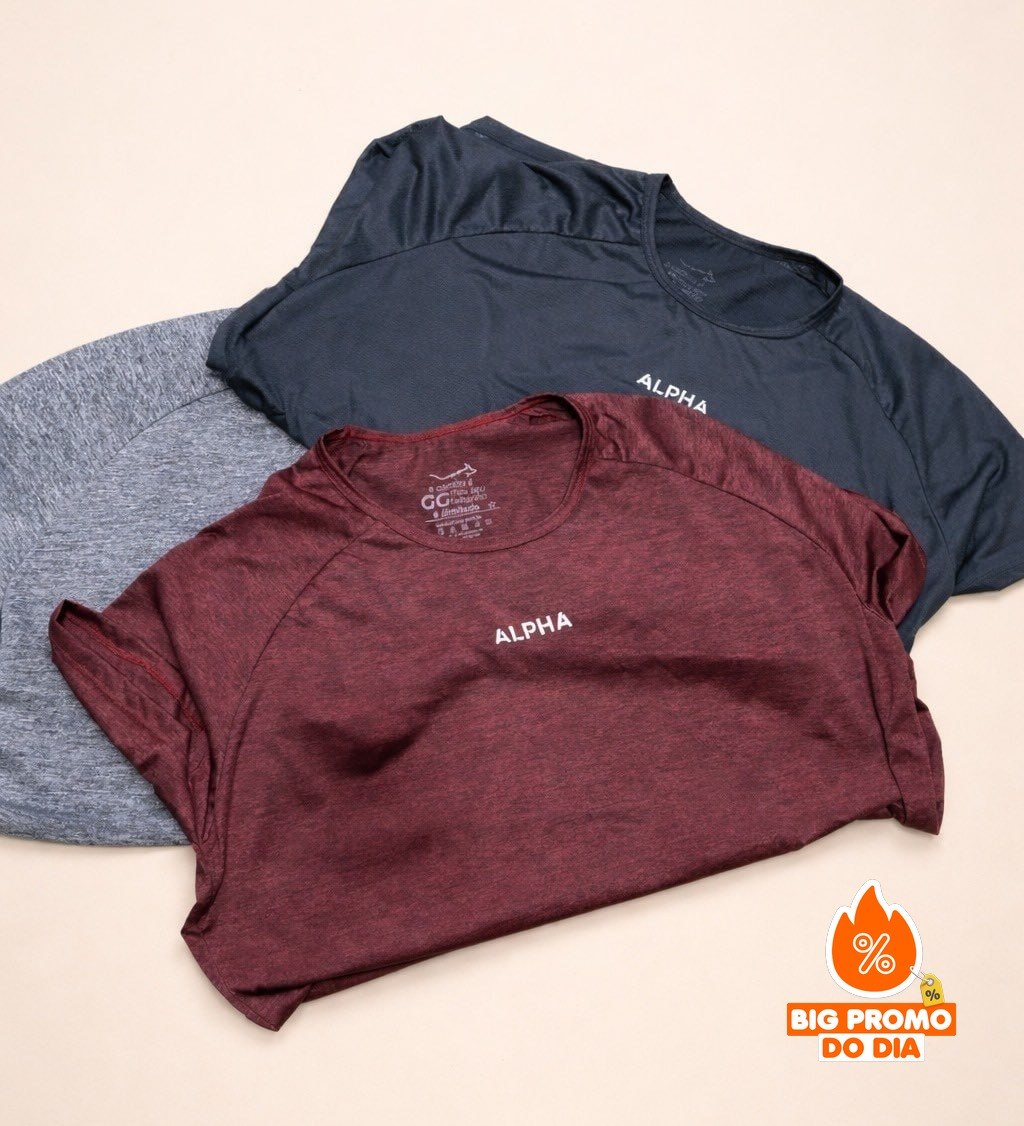 Kit 3 Camisetas Dry Alpha
