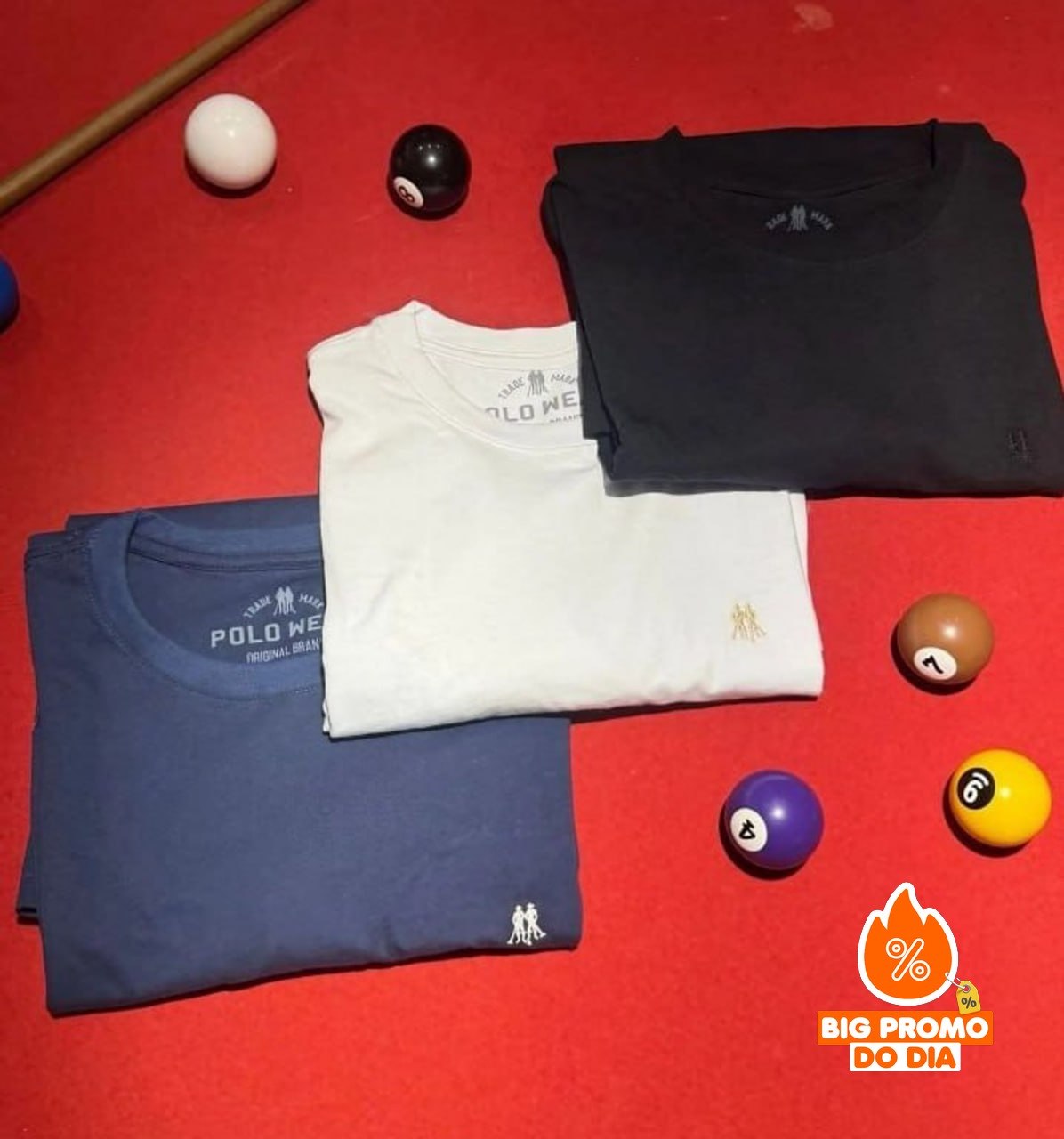 Kit 3 Camisetas Masculinas Polo Wear - Opção de Cores