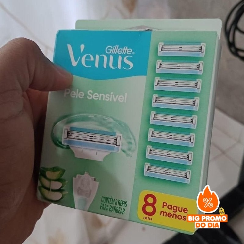 🪒 8 unid Carga para Aparelho de Depilar Gillette Venus Pele Sensível
