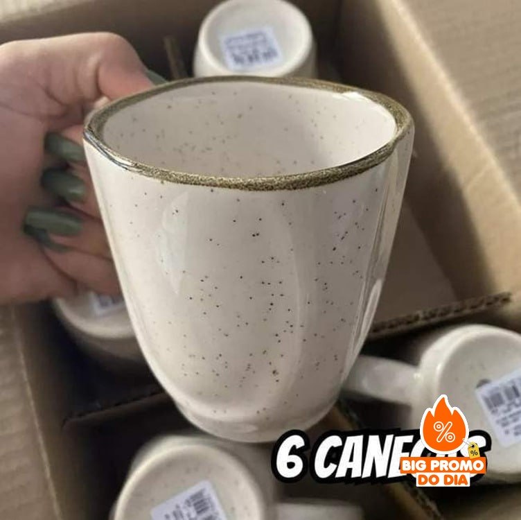 ️ Kit 6 Canecas De Porcelana 260ml Oxford Ryo Maresia