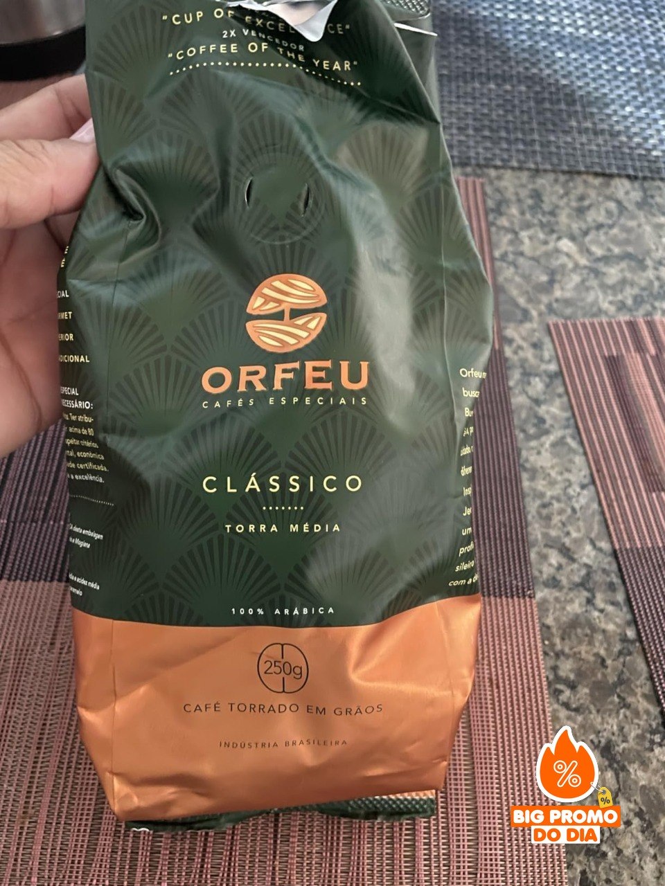 ️ Orfeu Café Orgânico em Grãos Torra Média 250g