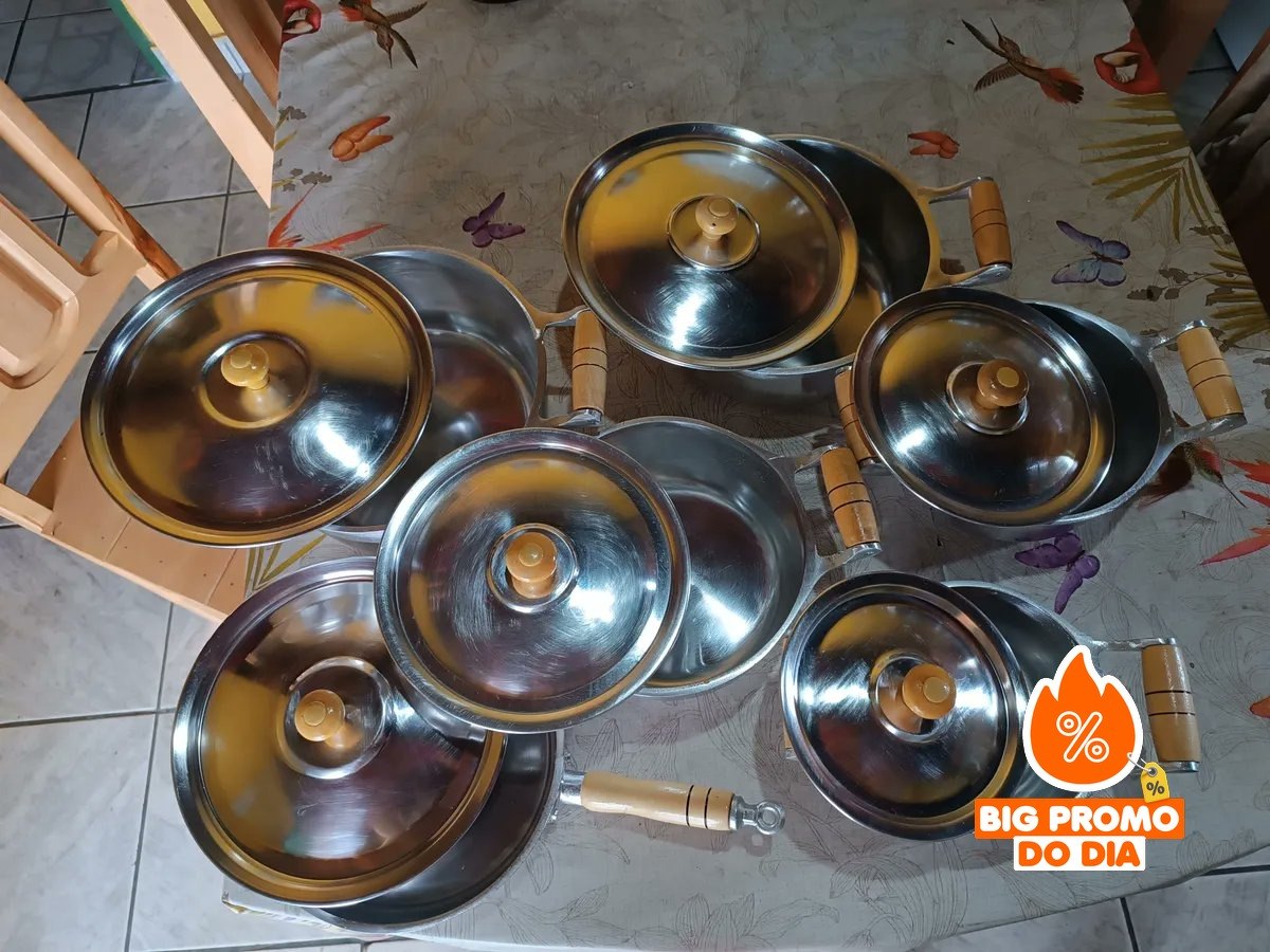 Conjunto Panelas Alumínio Batido Fundido + Frigideira Grossa