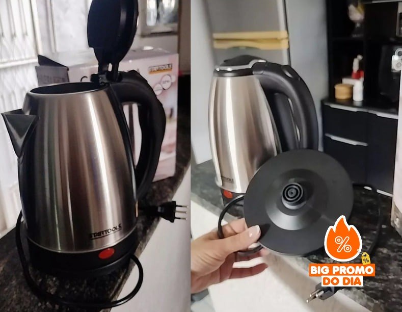 ️ Chaleira Elétrica Jarra Café Chá Inox 1,8L - 110v